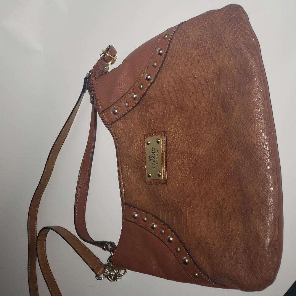 Western Studded snakeskin,faux leather crossbody Bag.